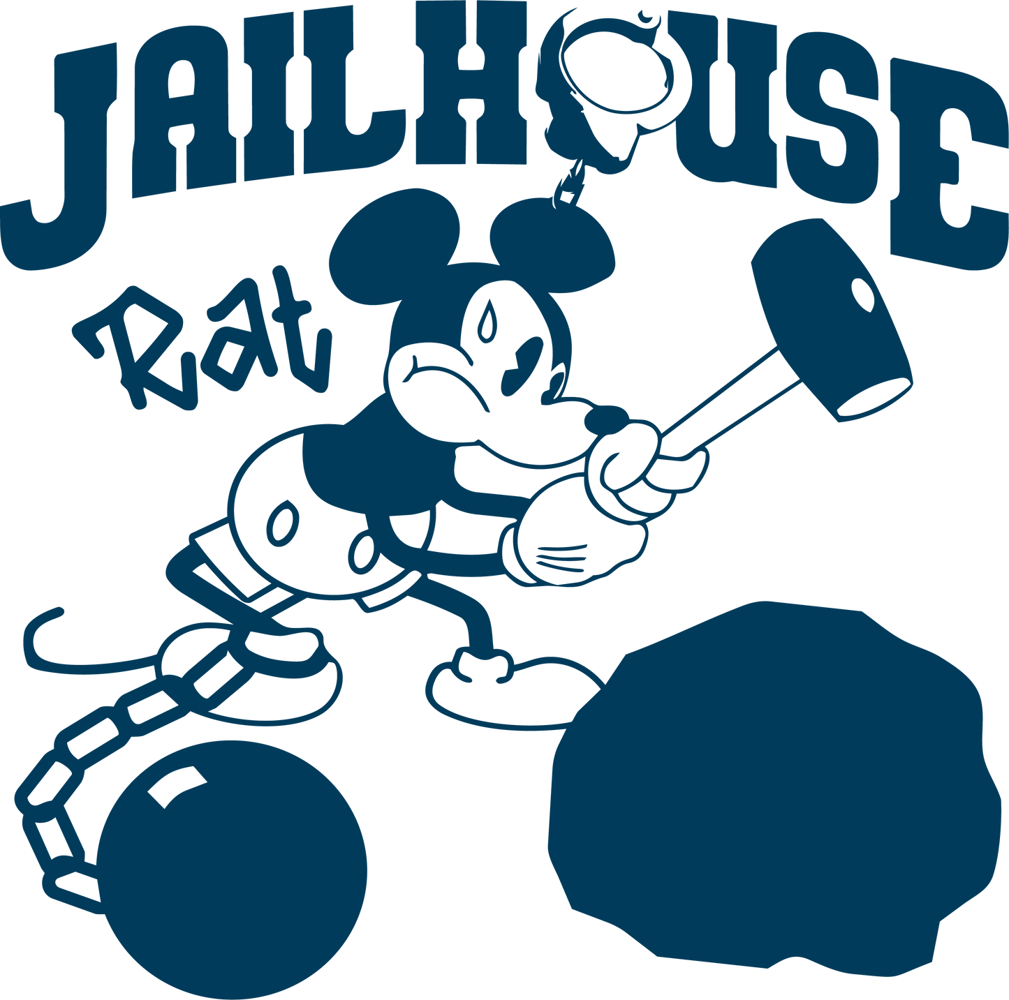 JAILHOUSE RAT  Public Domain Early Cartoon Reinterpretation (1920s–1930s Era) - tshirthelpdeskstore