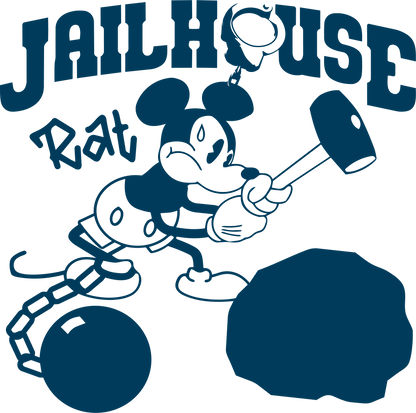JAILHOUSE RAT  Public Domain Early Cartoon Reinterpretation (1920s–1930s Era) - tshirthelpdeskstore