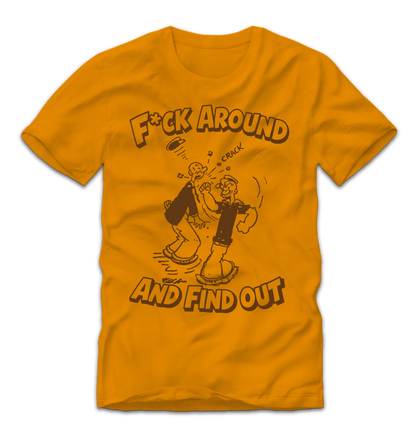 F AROUND AND FIND OUT Public Domain  Popeye T-shirt art - tshirthelpdeskstore